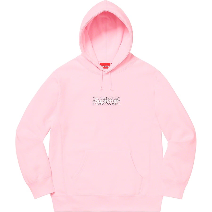 Details on Bandana Box Logo Hooded Sweatshirt Pink from fall winter 2019 (Price is $168)