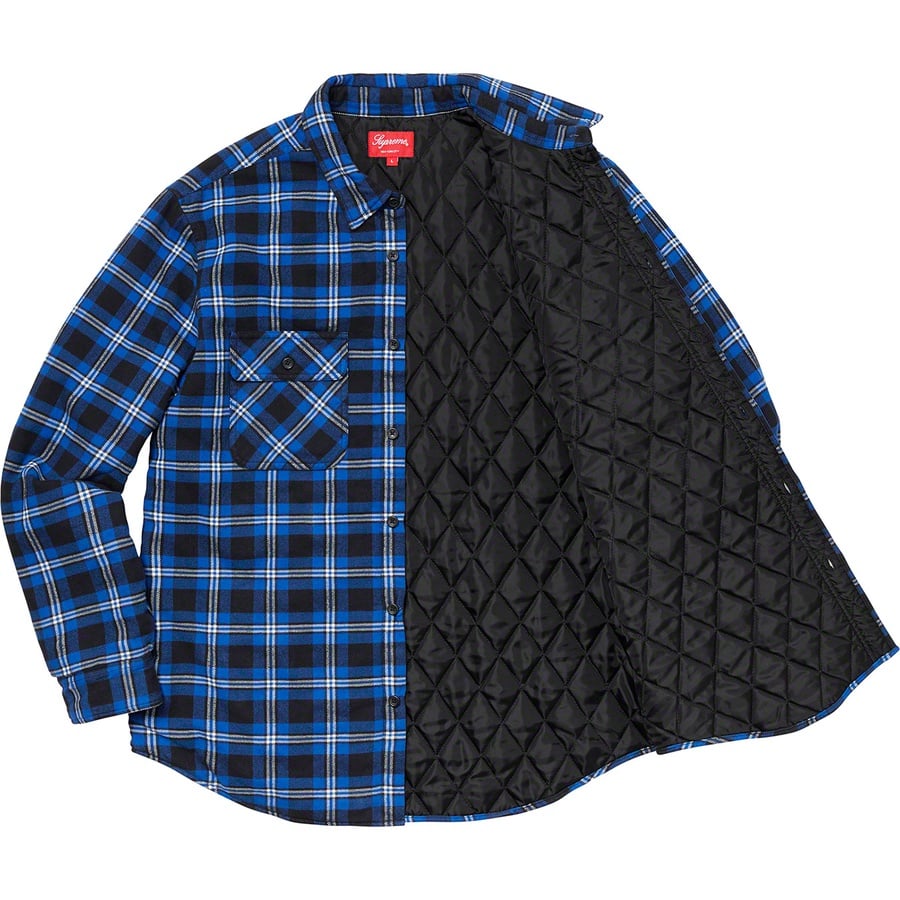 Details on Arc Logo Quilted Flannel Shirt Black from fall winter 2019 (Price is $138)