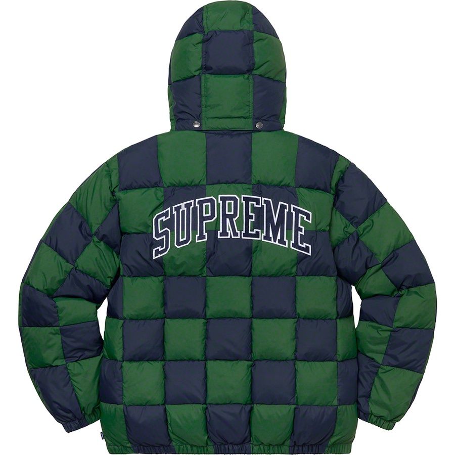 Details on Checkerboard Puffy Jacket Navy from fall winter 2019 (Price is $338)