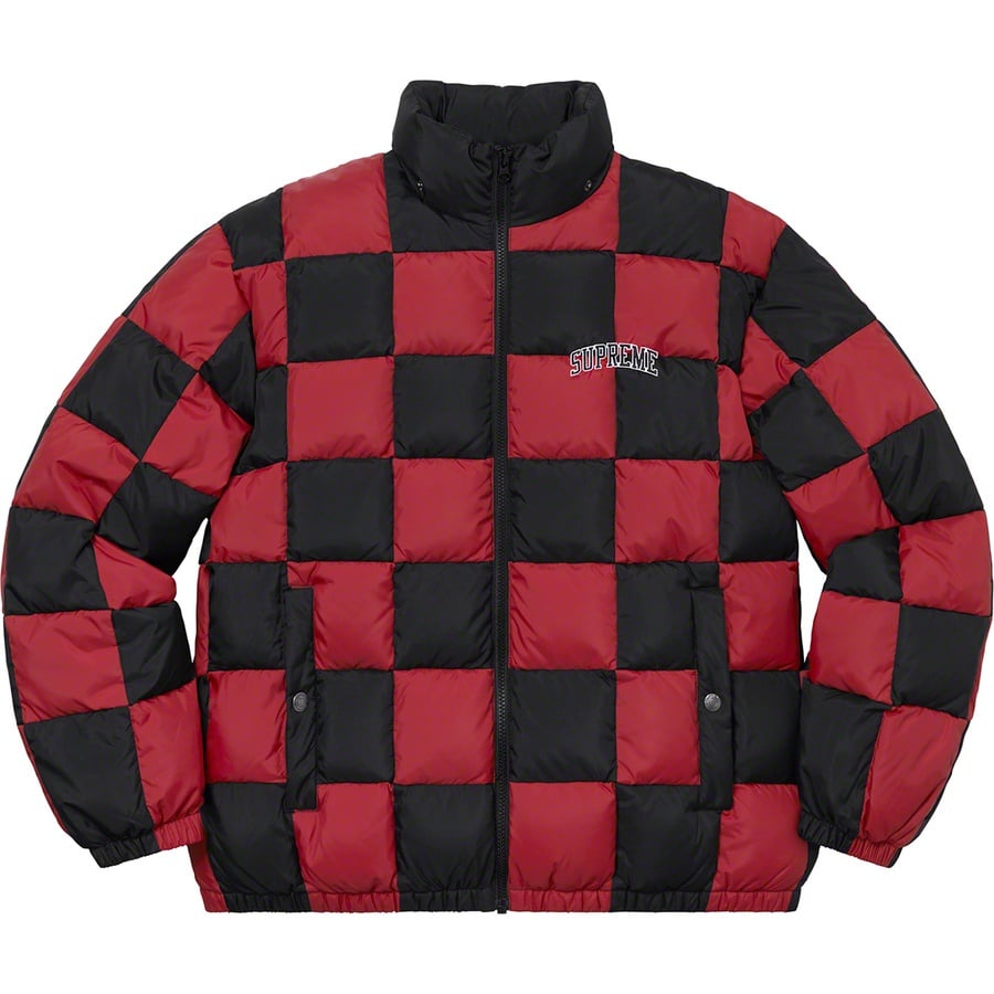 Details on Checkerboard Puffy Jacket Dark Red from fall winter
                                                    2019 (Price is $338)