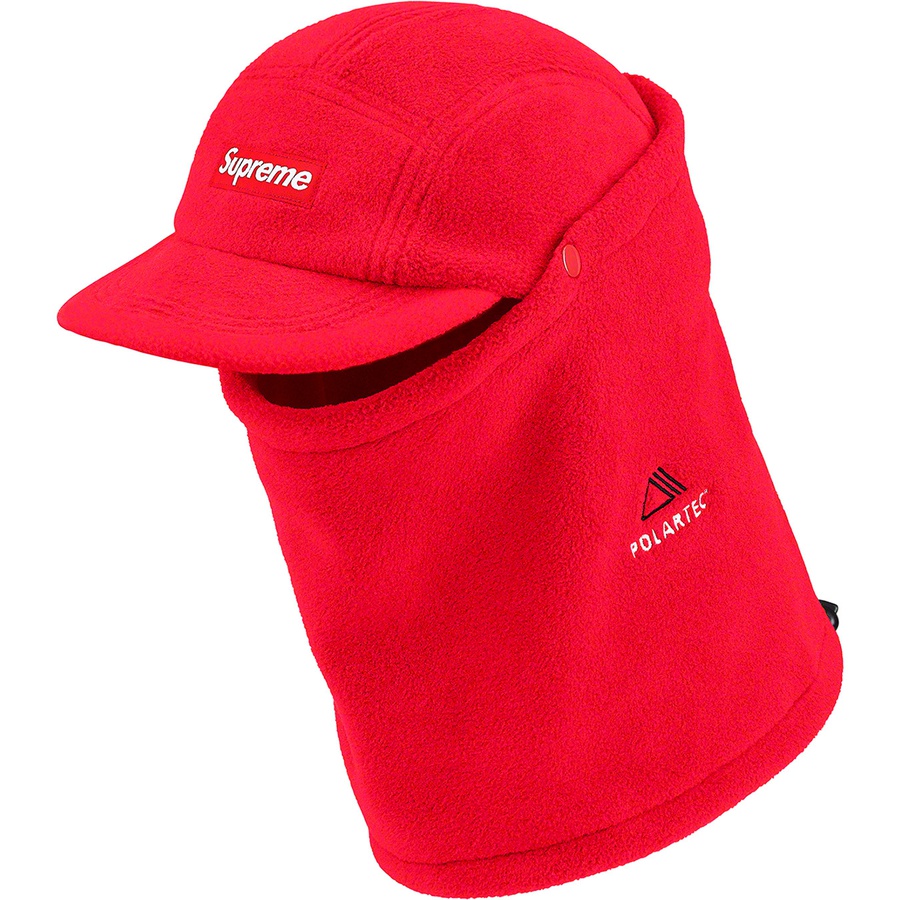 Details on Facemask Polartec Camp Cap Red from fall winter 2019 (Price is $58)