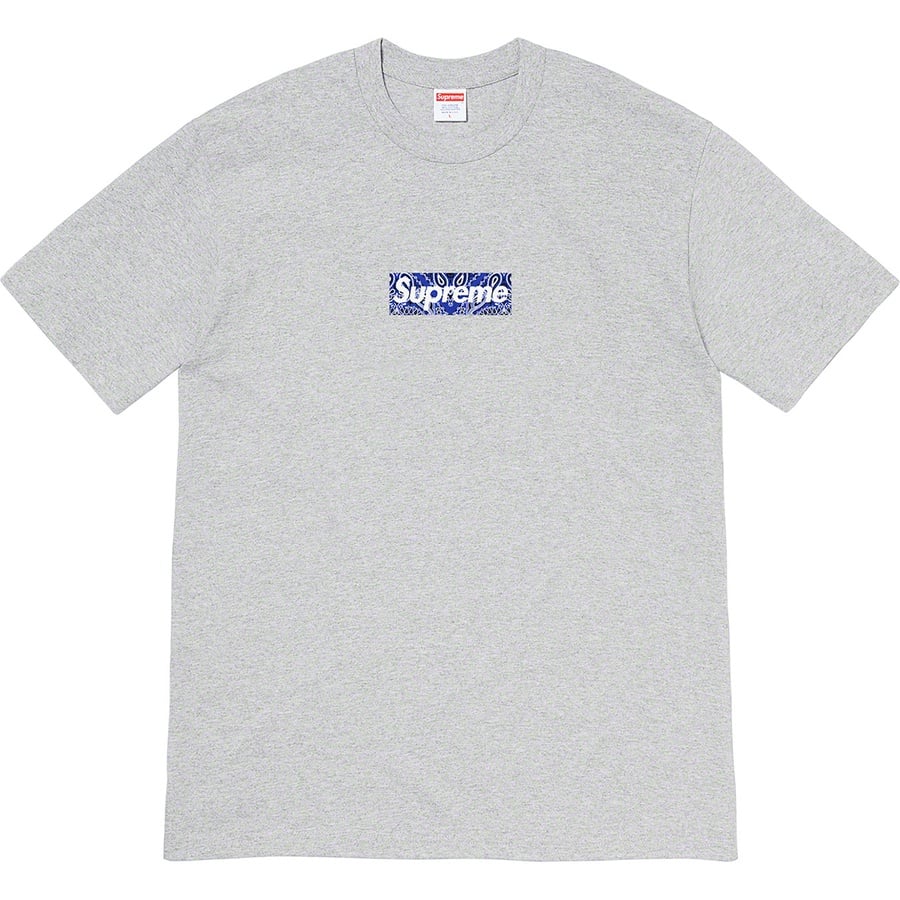 Details on Bandana Box Logo Tee Heather Grey from fall winter 2019 (Price is $38)