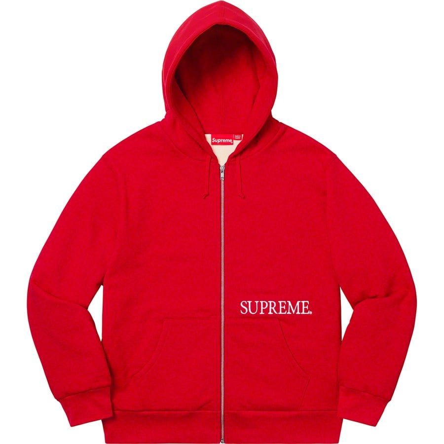 Details on Thermal Zip Up Hooded Sweatshirt Red from fall winter
                                                    2019 (Price is $198)