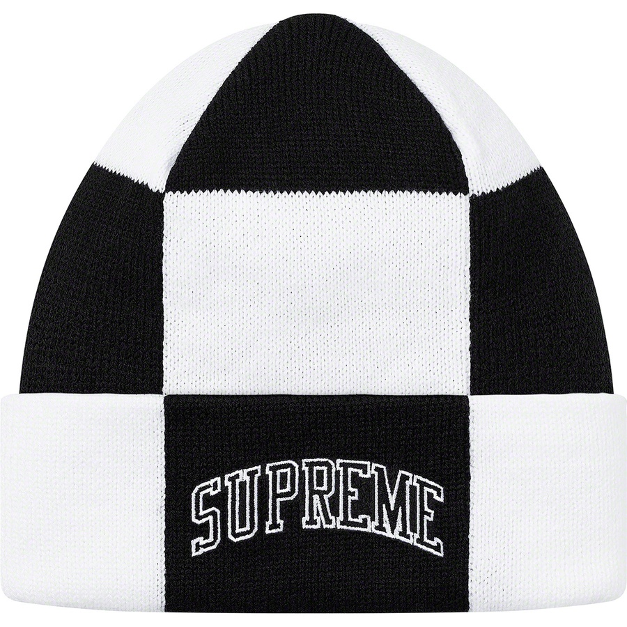 Details on Checkerboard Beanie White from fall winter
                                                    2019 (Price is $34)