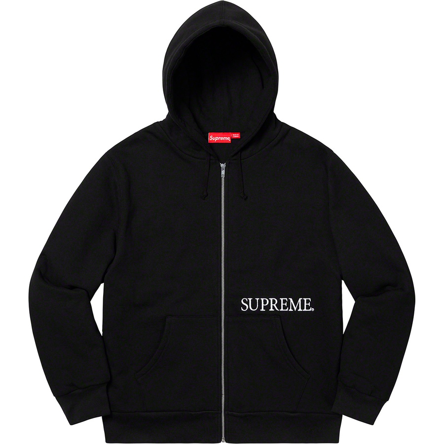 Details on Thermal Zip Up Hooded Sweatshirt Black from fall winter 2019 (Price is $198)
