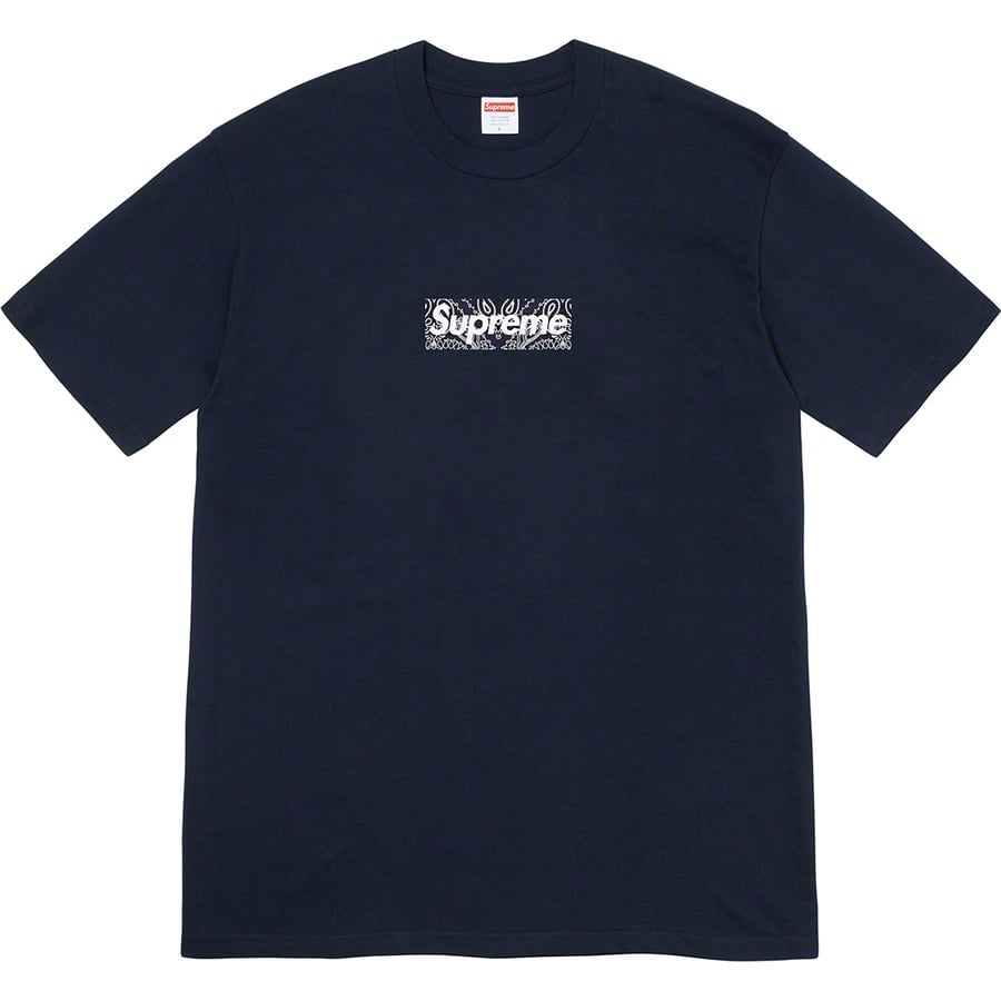 Details on Bandana Box Logo Tee Navy from fall winter
                                                    2019 (Price is $38)