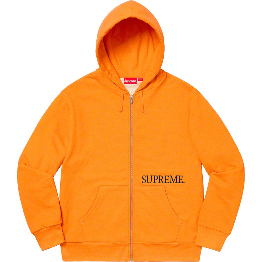 Details on Thermal Zip Up Hooded Sweatshirt Tangerine from fall winter 2019 (Price is $198)