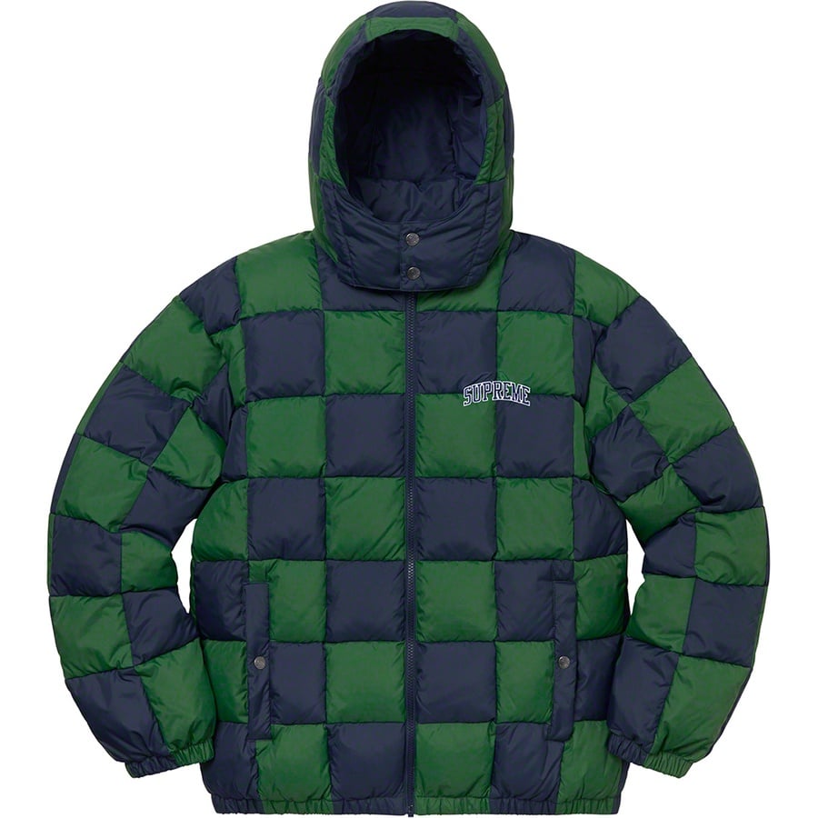 Details on Checkerboard Puffy Jacket Navy from fall winter
                                                    2019 (Price is $338)