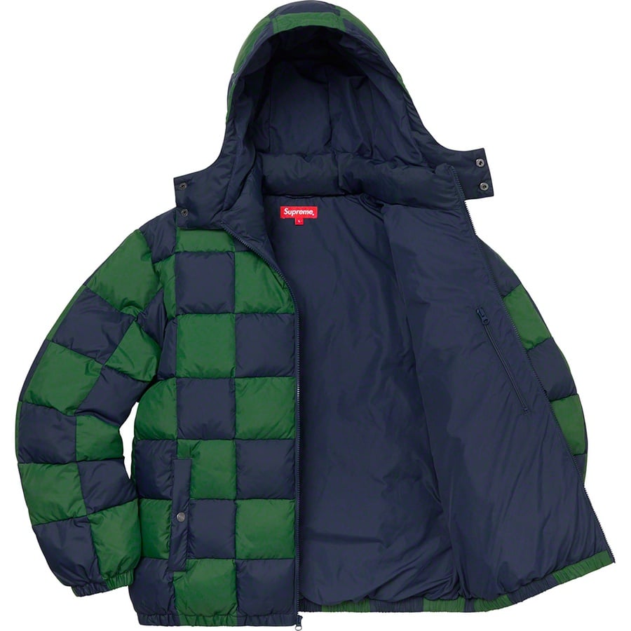 Details on Checkerboard Puffy Jacket Navy from fall winter
                                                    2019 (Price is $338)