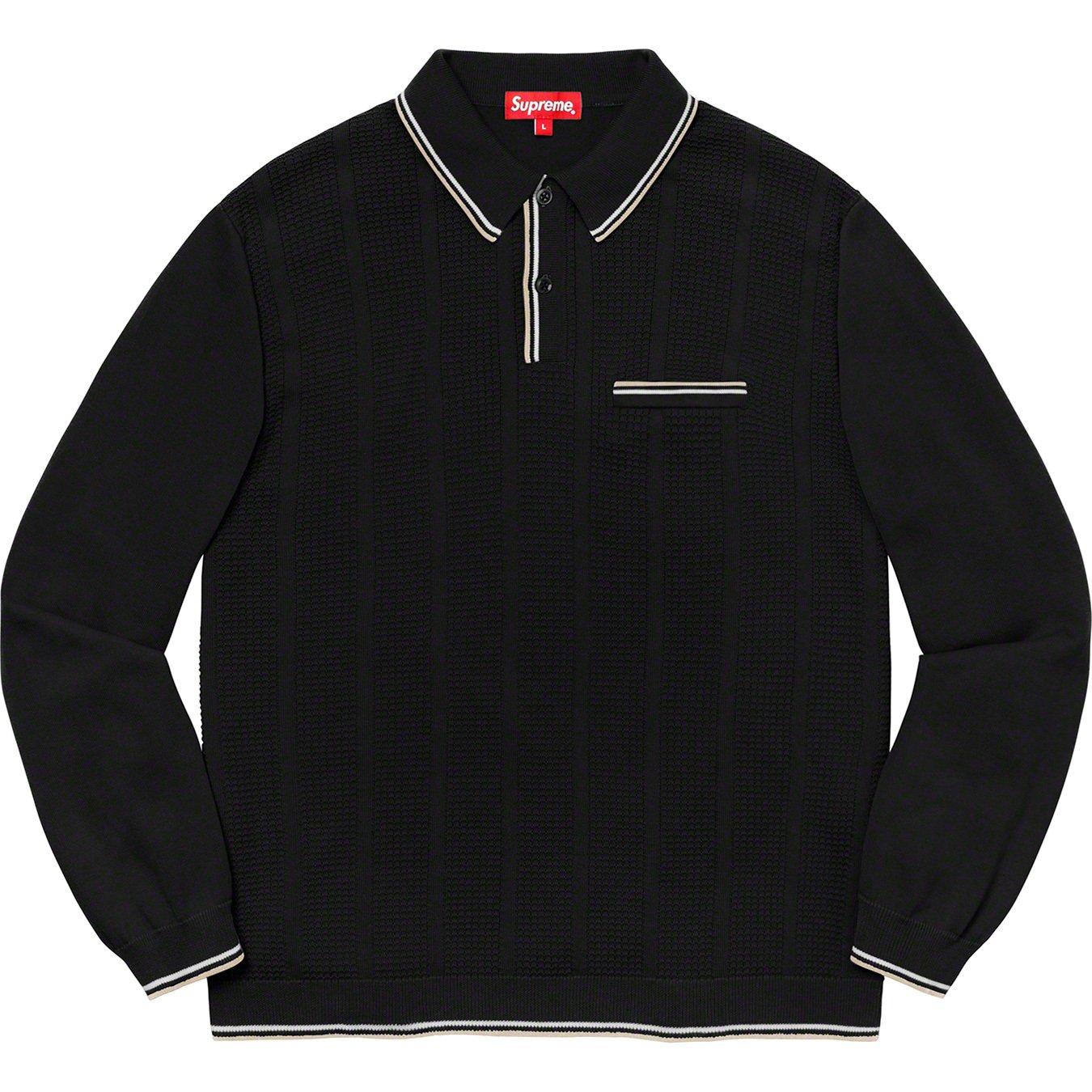 Stripe Rib L S Knit Polo - fall winter 2019 - Supreme