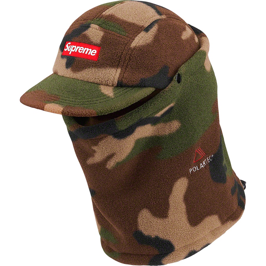 Details on Facemask Polartec Camp Cap Woodland Camo from fall winter
                                                    2019 (Price is $58)