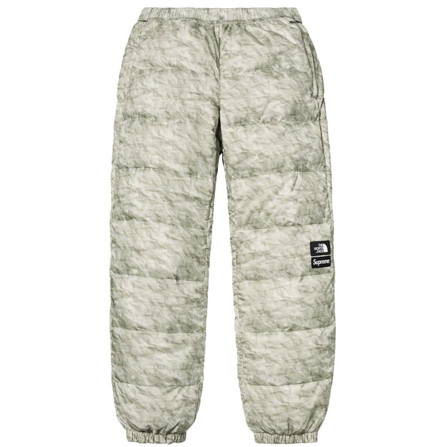 Details on Supreme The North Face Paper Print Nuptse Pant from fall winter 2019 (Price is $218)