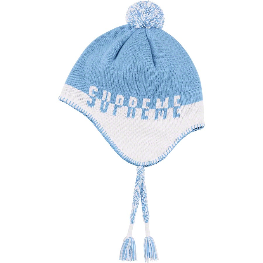 Details on Split Logo Earflap Beanie White from fall winter 2019 (Price is $40)