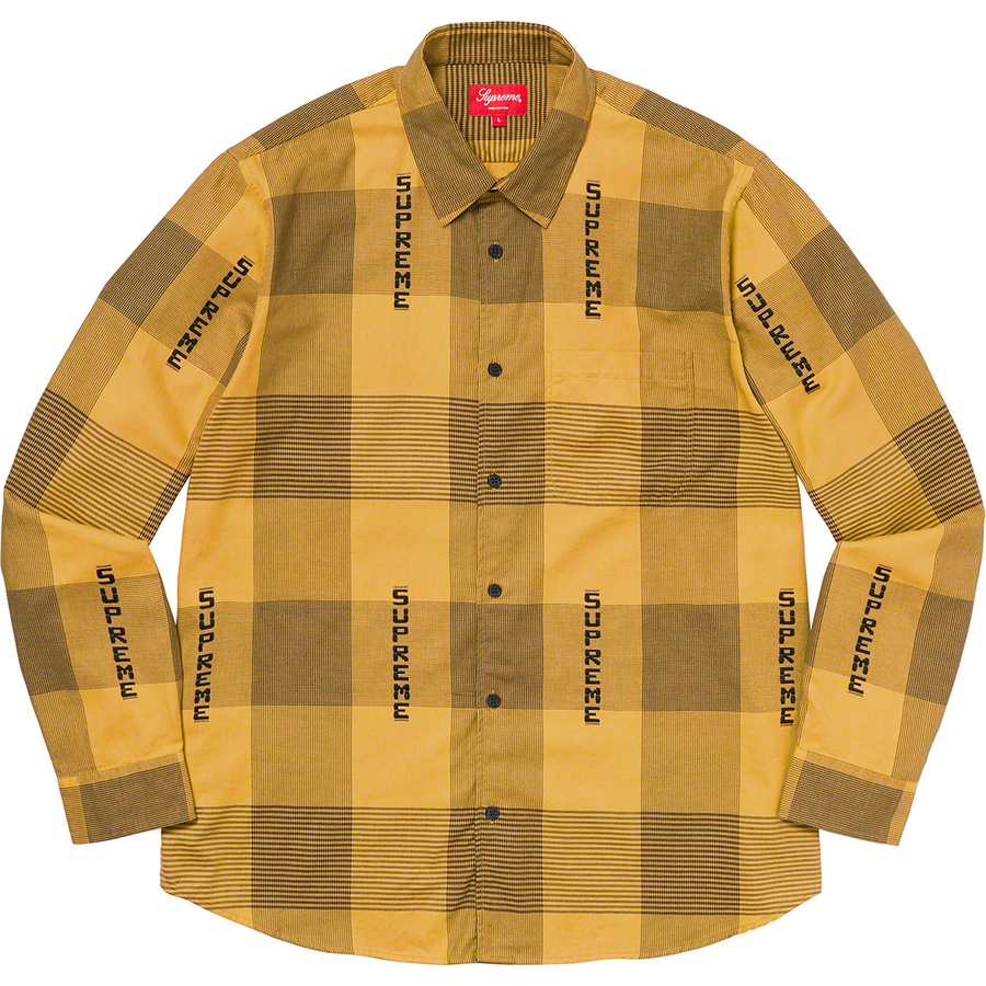 Details on Logo Plaid Shirt Yellow from spring summer 2020 (Price is $138)