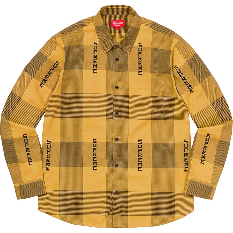 Details on Logo Plaid Shirt Yellow from spring summer
                                                    2020 (Price is $138)