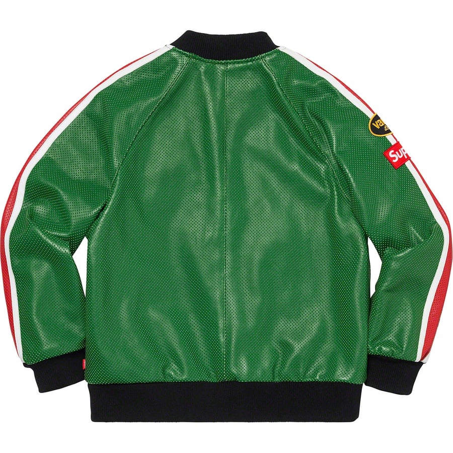 Details on Supreme Vanson Leathers Perforated Bomber Jacket Green from spring summer
                                                    2020 (Price is $788)