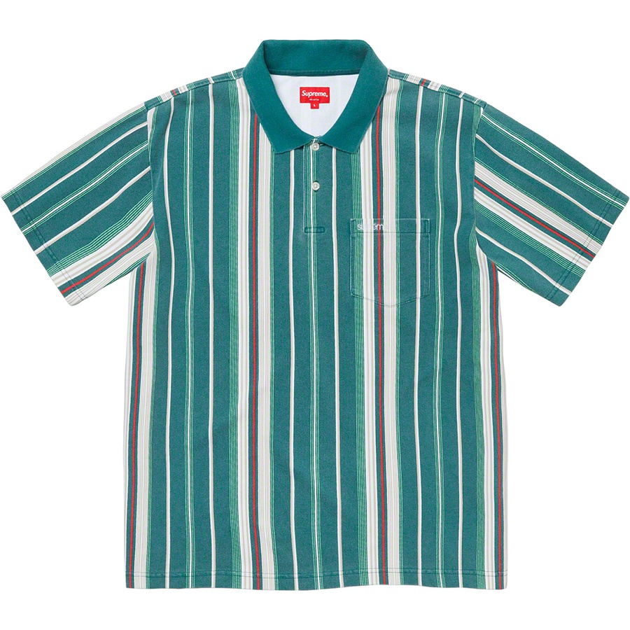 Details on Vertical Stripe Polo Dark Teal from spring summer 2020 (Price is $88)