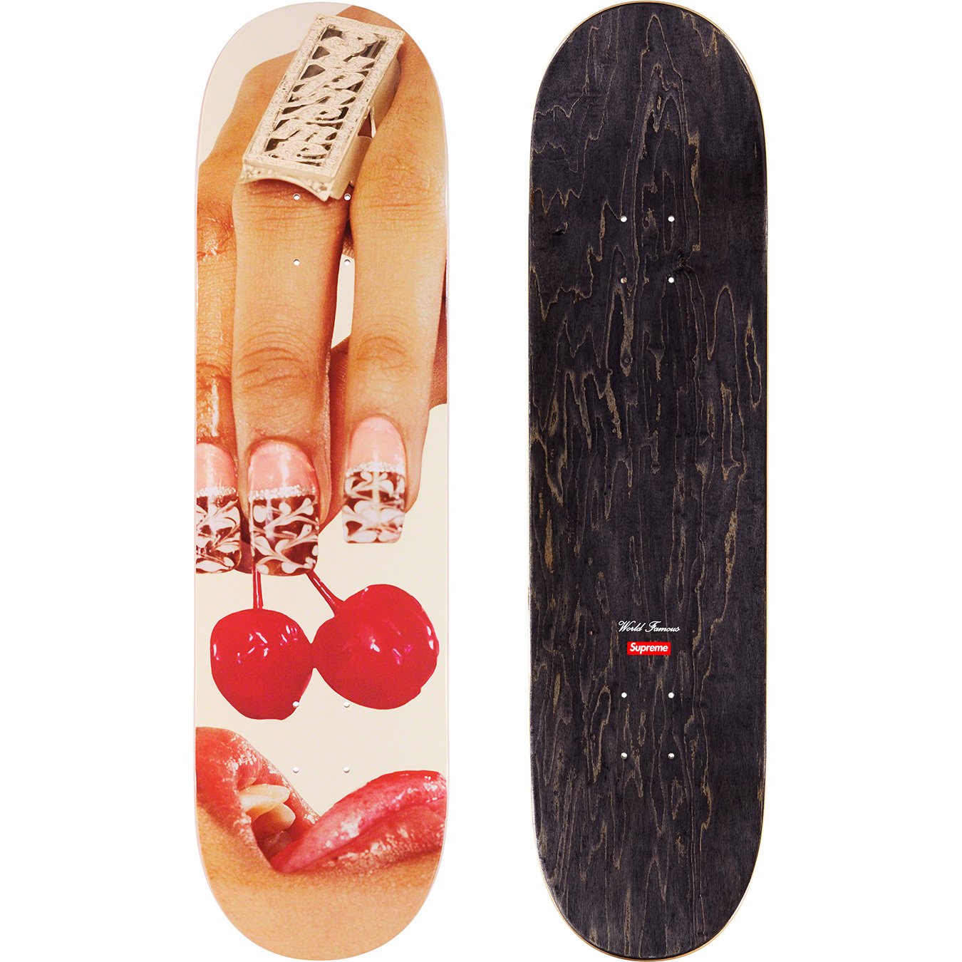 Supreme Cherries Skateboard Deck Red  Skateboard decks, Cool skateboards,  Skateboard