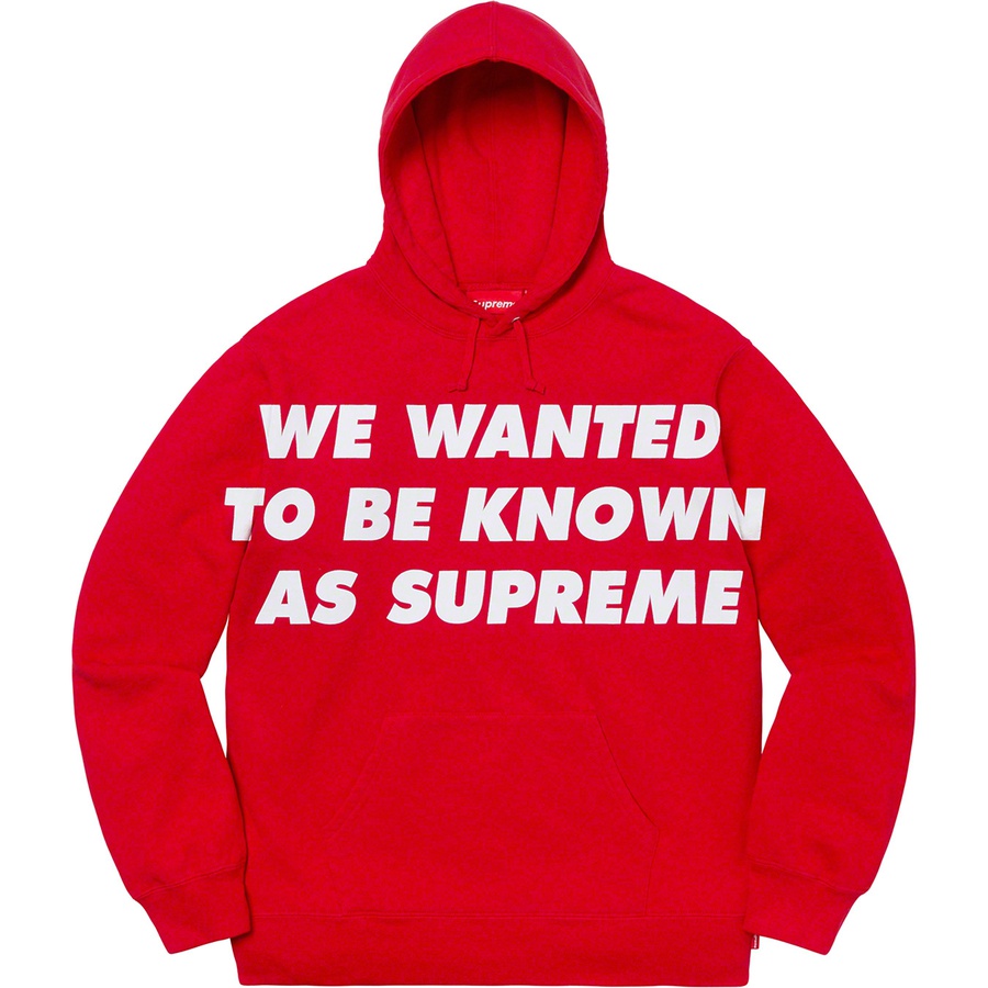 Details on Known As Hooded Sweatshirt Red from spring summer
                                                    2020 (Price is $148)
