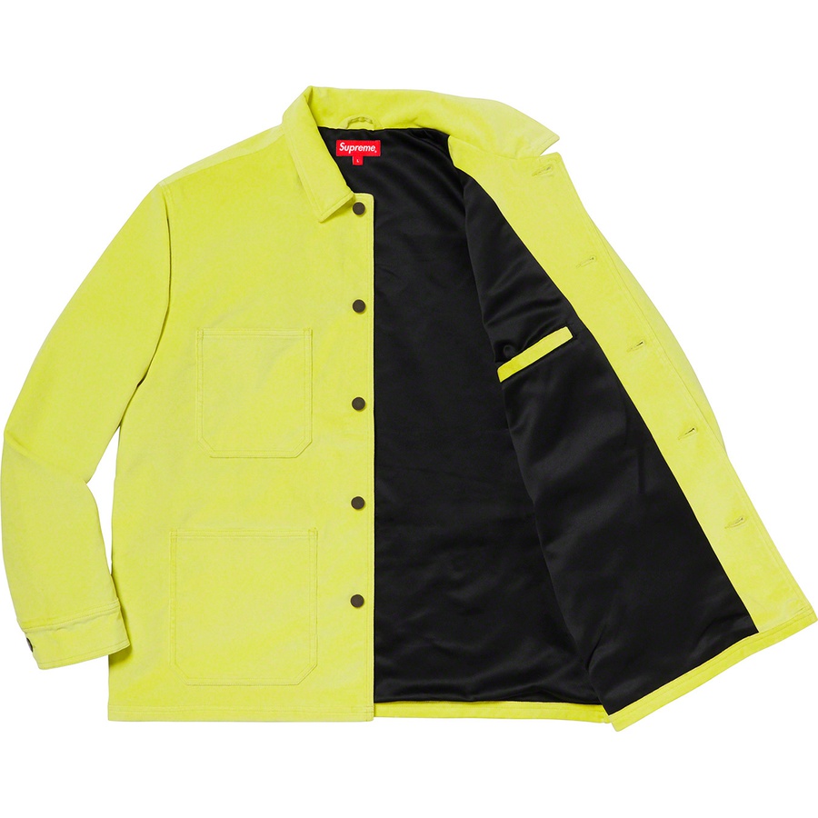 Details on Velvet Chore Coat Bright Green from spring summer 2020 (Price is $198)