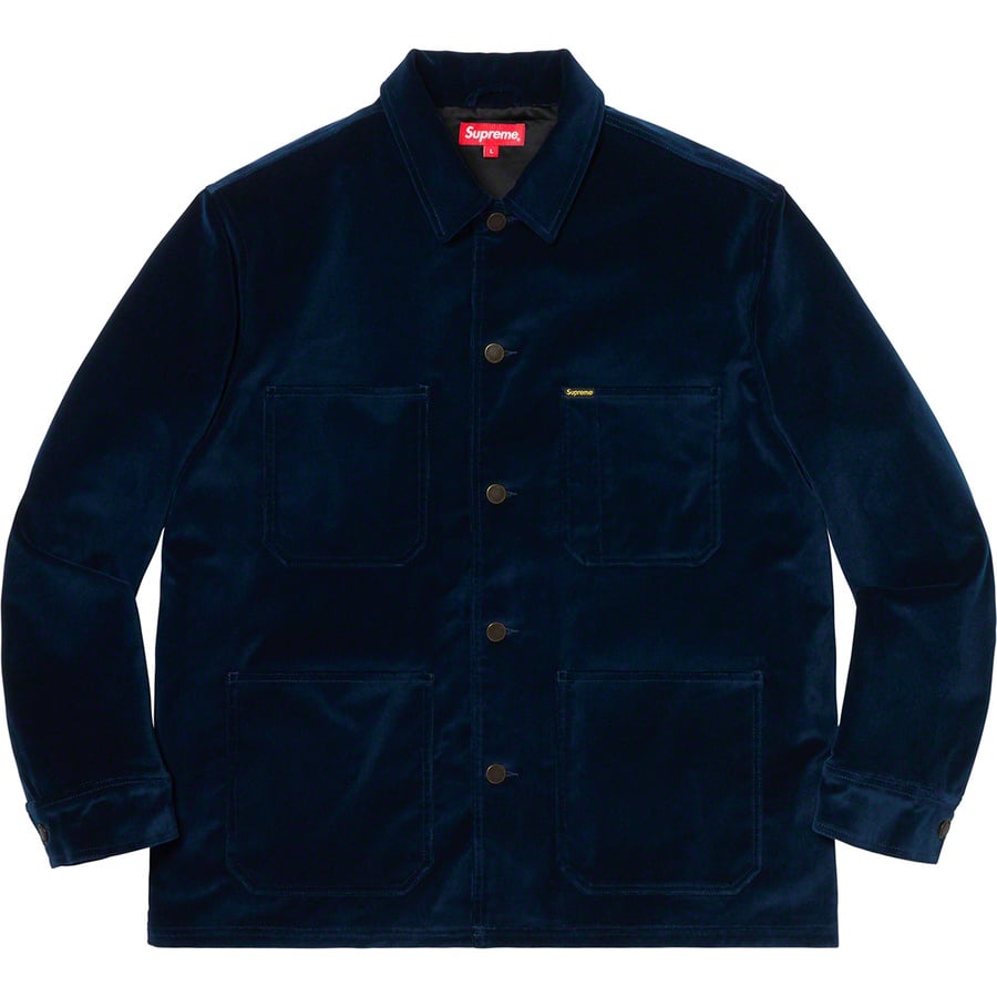 Details on Velvet Chore Coat Navy from spring summer
                                                    2020 (Price is $198)