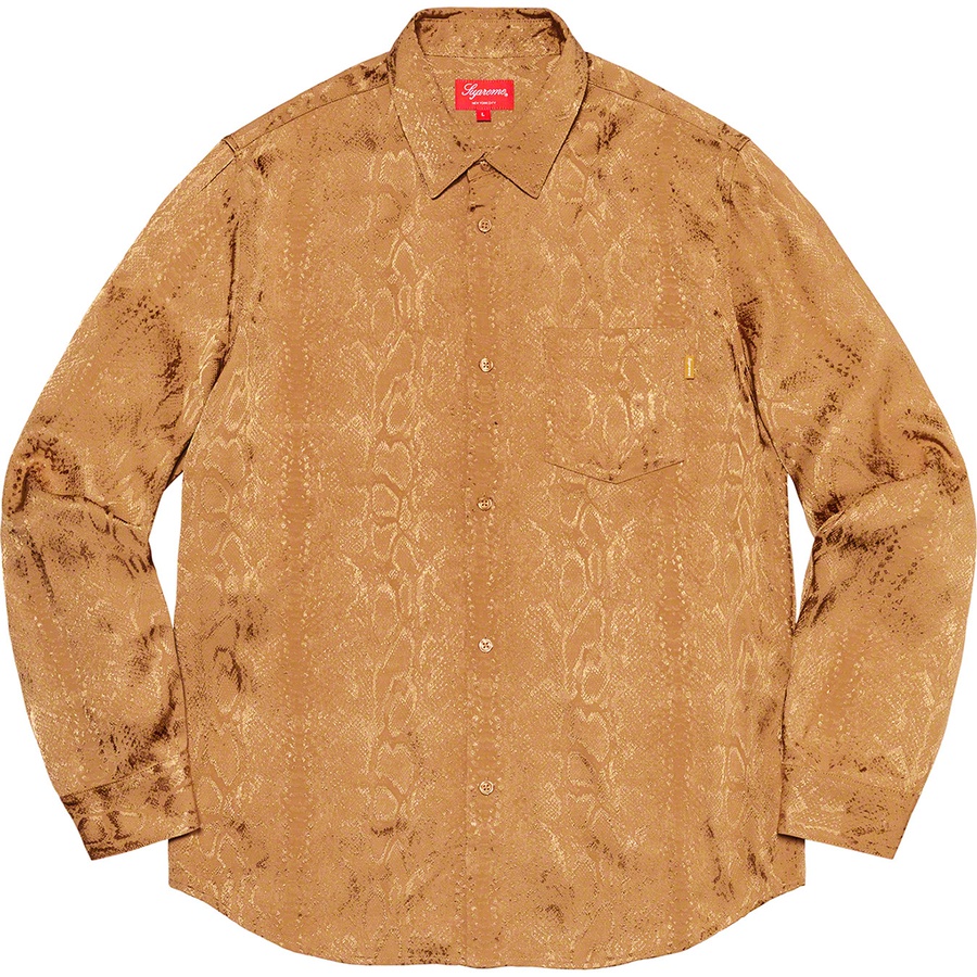 Details on Snakeskin Jacquard Shirt Gold from spring summer
                                                    2020 (Price is $148)