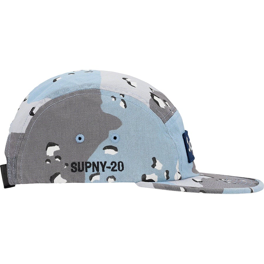 Details on Military Camp Cap Blue Chocolate Chip Camo from spring summer 2020 (Price is $48)