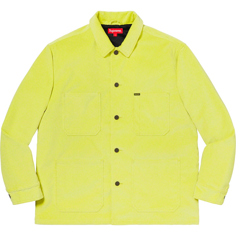 Details on Velvet Chore Coat Bright Green from spring summer 2020 (Price is $198)