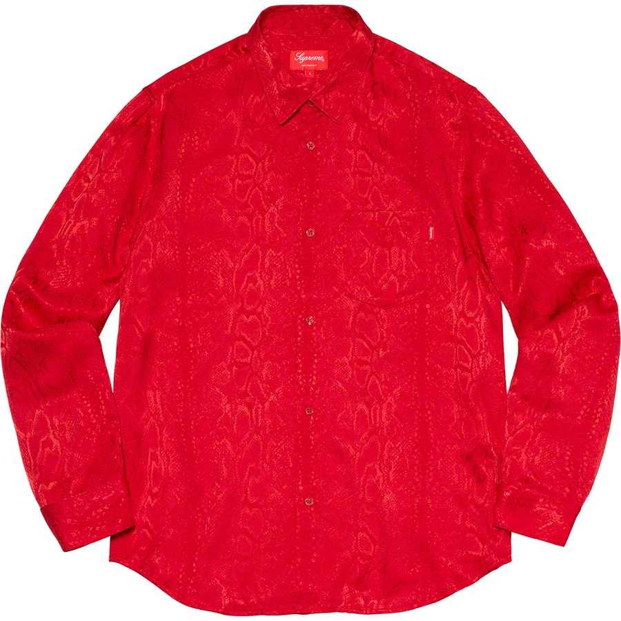 Details on Snakeskin Jacquard Shirt Red from spring summer 2020 (Price is $148)
