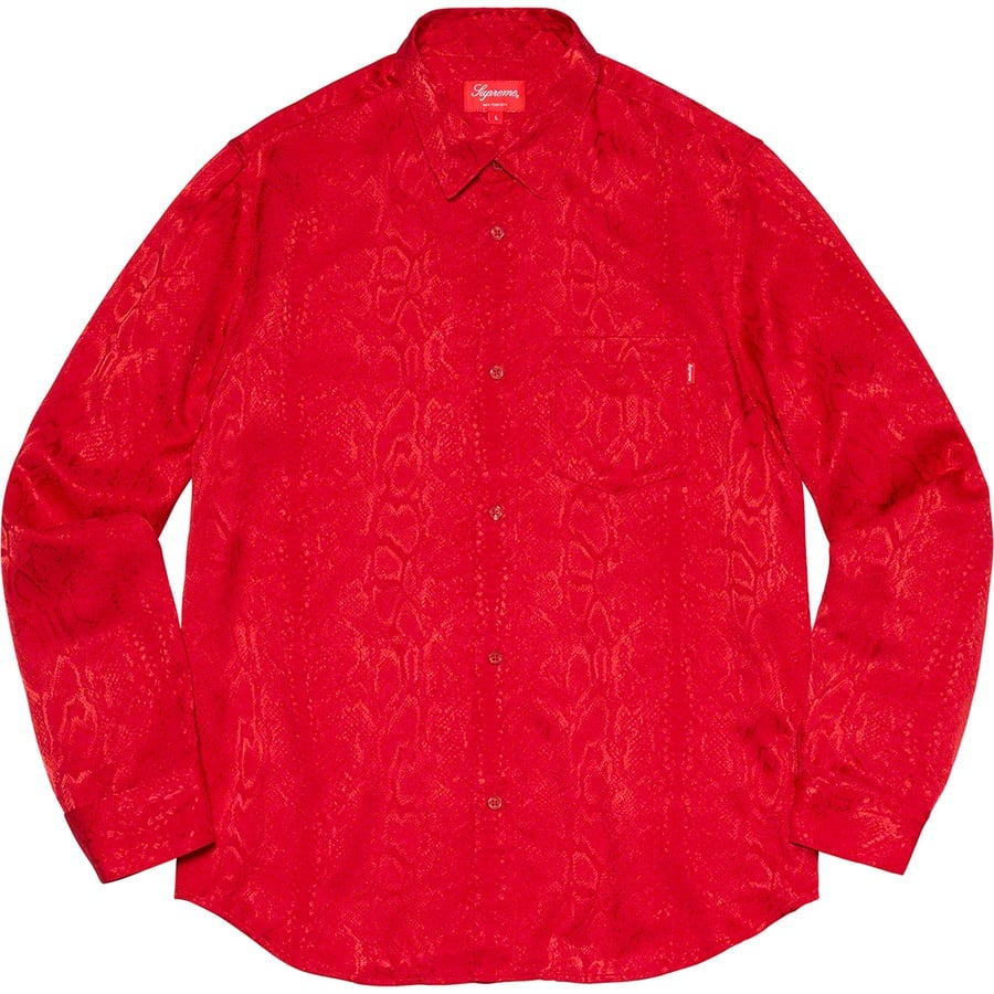 Details on Snakeskin Jacquard Shirt Red from spring summer
                                                    2020 (Price is $148)