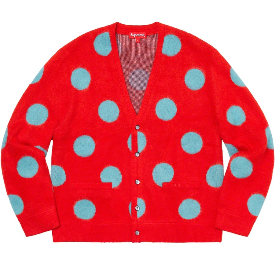 Details on Brushed Polka Dot Cardigan Red from spring summer
                                                    2020 (Price is $168)