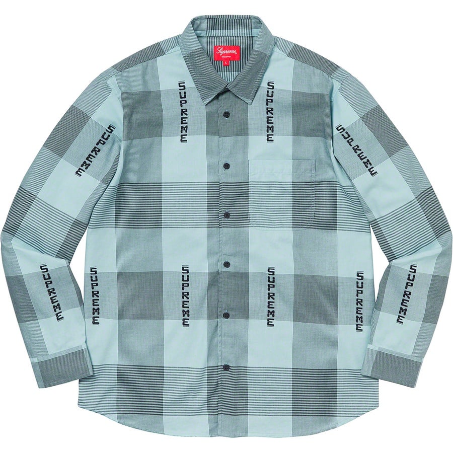 Details on Logo Plaid Shirt Light Blue from spring summer 2020 (Price is $138)