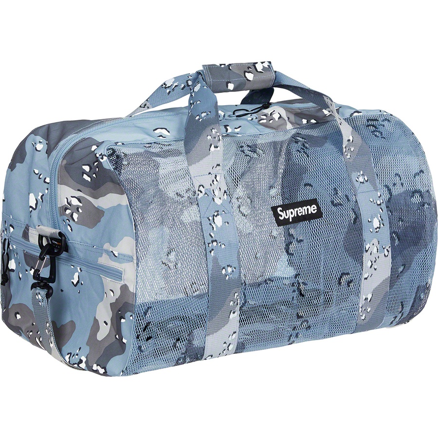Details on Big Duffle Bag Blue Chocolate Chip Camo from spring summer 2020 (Price is $128)