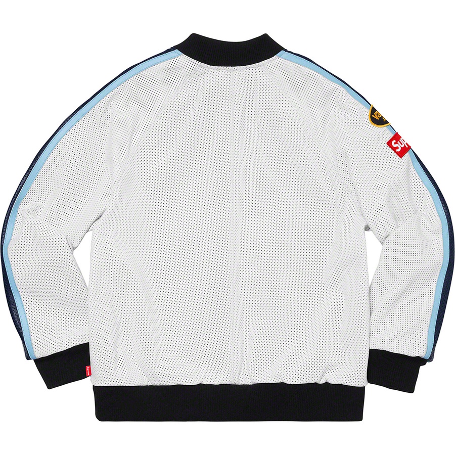 Details on Supreme Vanson Leathers Perforated Bomber Jacket White from spring summer 2020 (Price is $788)