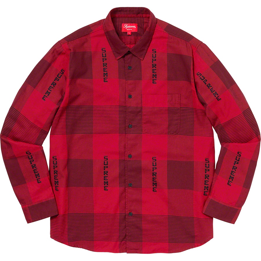Details on Logo Plaid Shirt Red from spring summer 2020 (Price is $138)