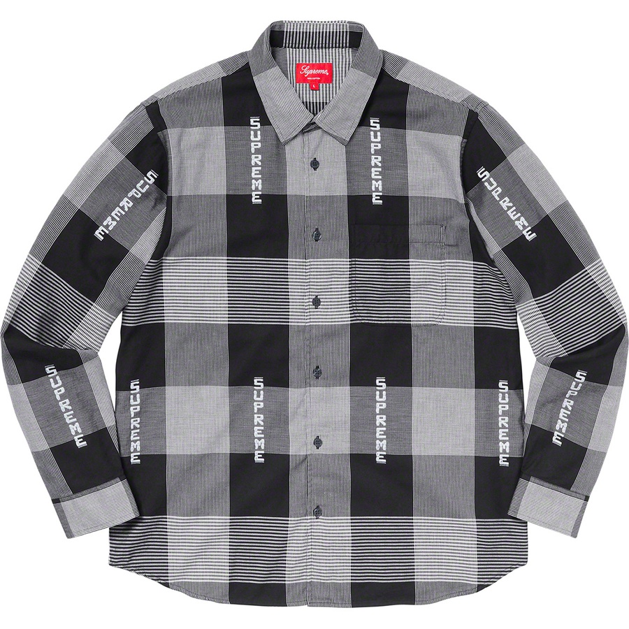 Details on Logo Plaid Shirt Black from spring summer 2020 (Price is $138)