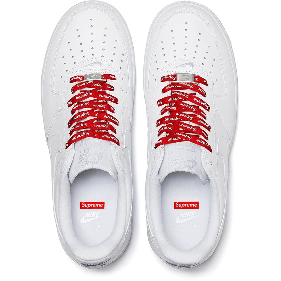 Details on Supreme Nike Air Force 1 Low White from spring summer
                                                    2020 (Price is $96)