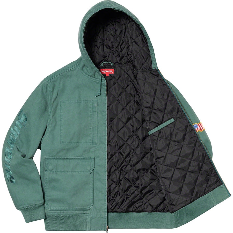 Supreme Canvas Hooded Work Jacket (SS20) - Work Green - $198