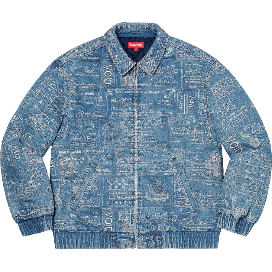 Details on Checks Embroidered Denim Jacket Blue from spring summer
                                                    2020 (Price is $238)