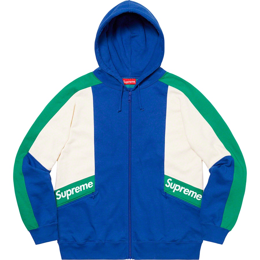 Details on Color Blocked Zip Up Hooded Sweatshirt Royal from spring summer
                                                    2020 (Price is $158)