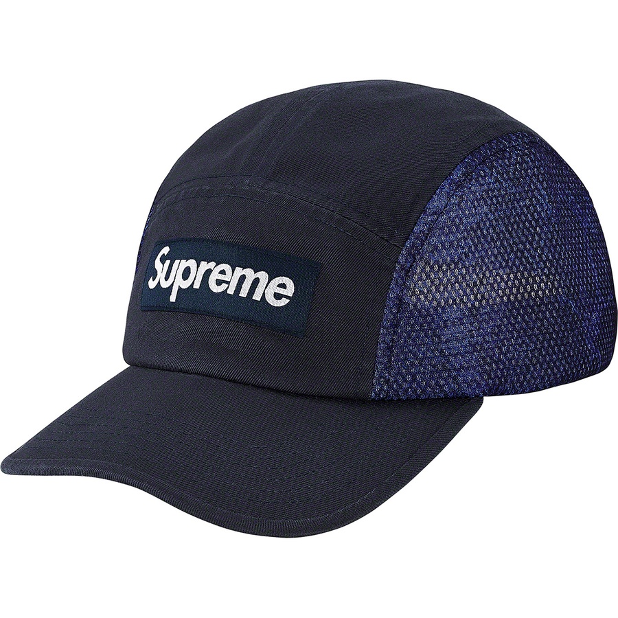 Details on Snakeskin Mesh Camp Cap Navy from spring summer 2020 (Price is $48)