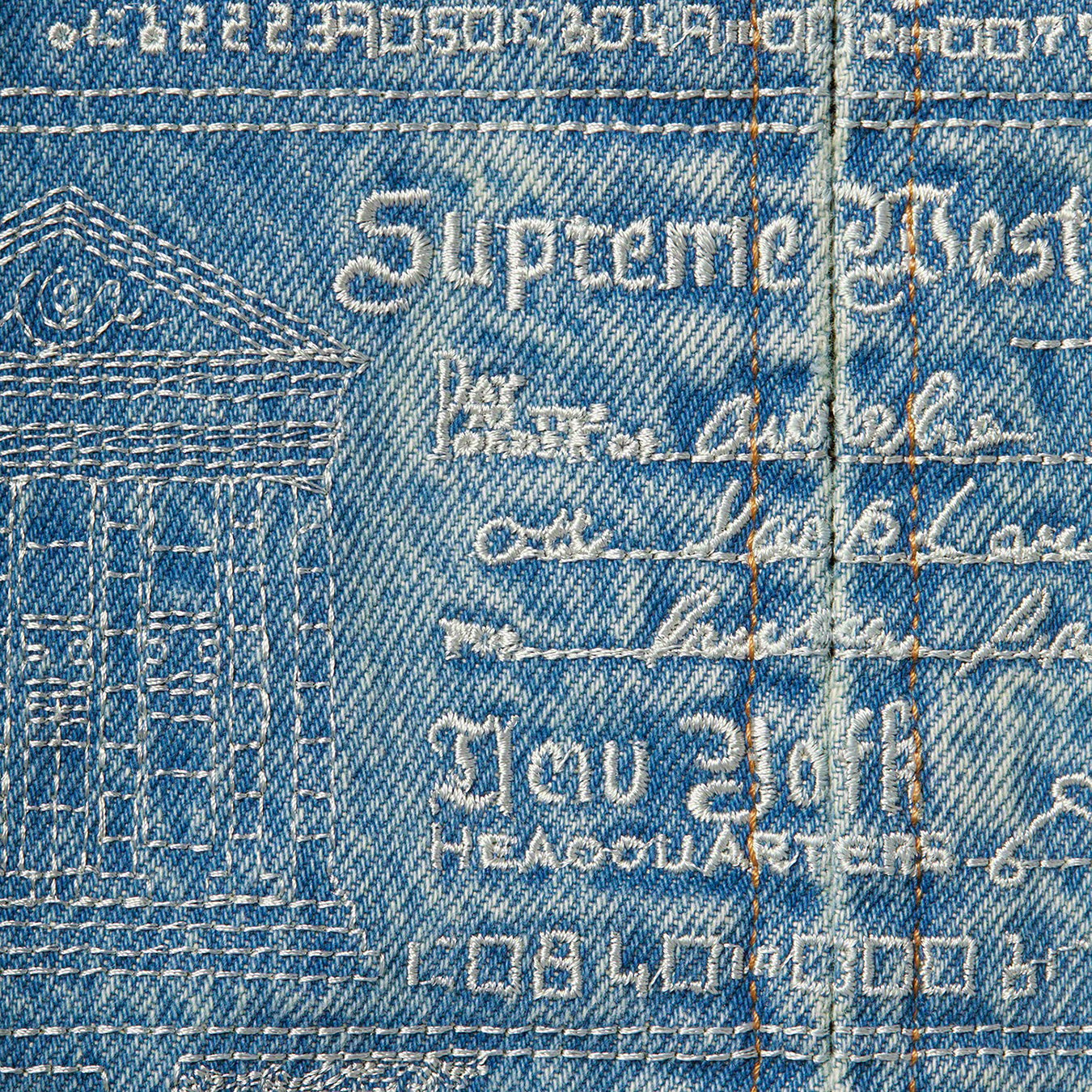 Checks Embroidered Denim Jacket - Supreme Community
