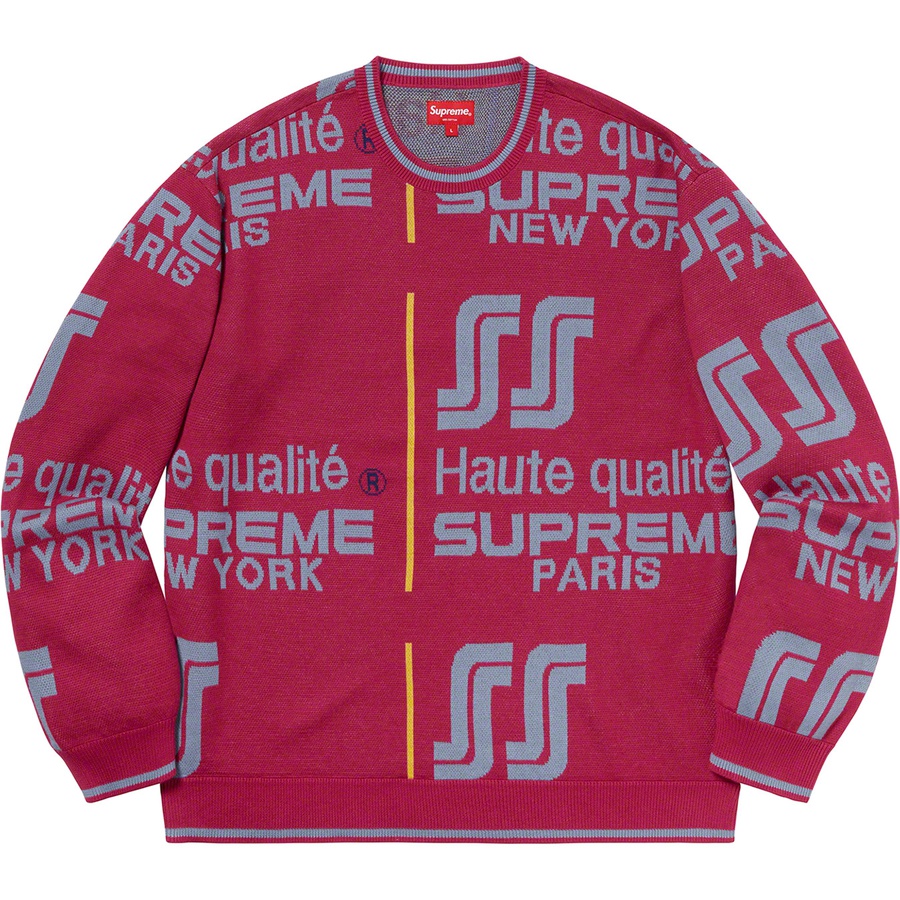 Supreme Qualité Sweater (SS20) - Pink - $138