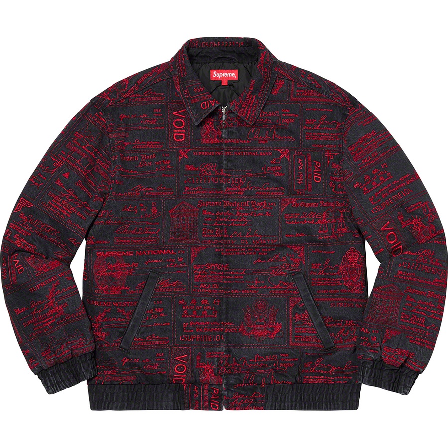 Supreme Checks Embroidered Denim Jacket (SS20) - Black - $238