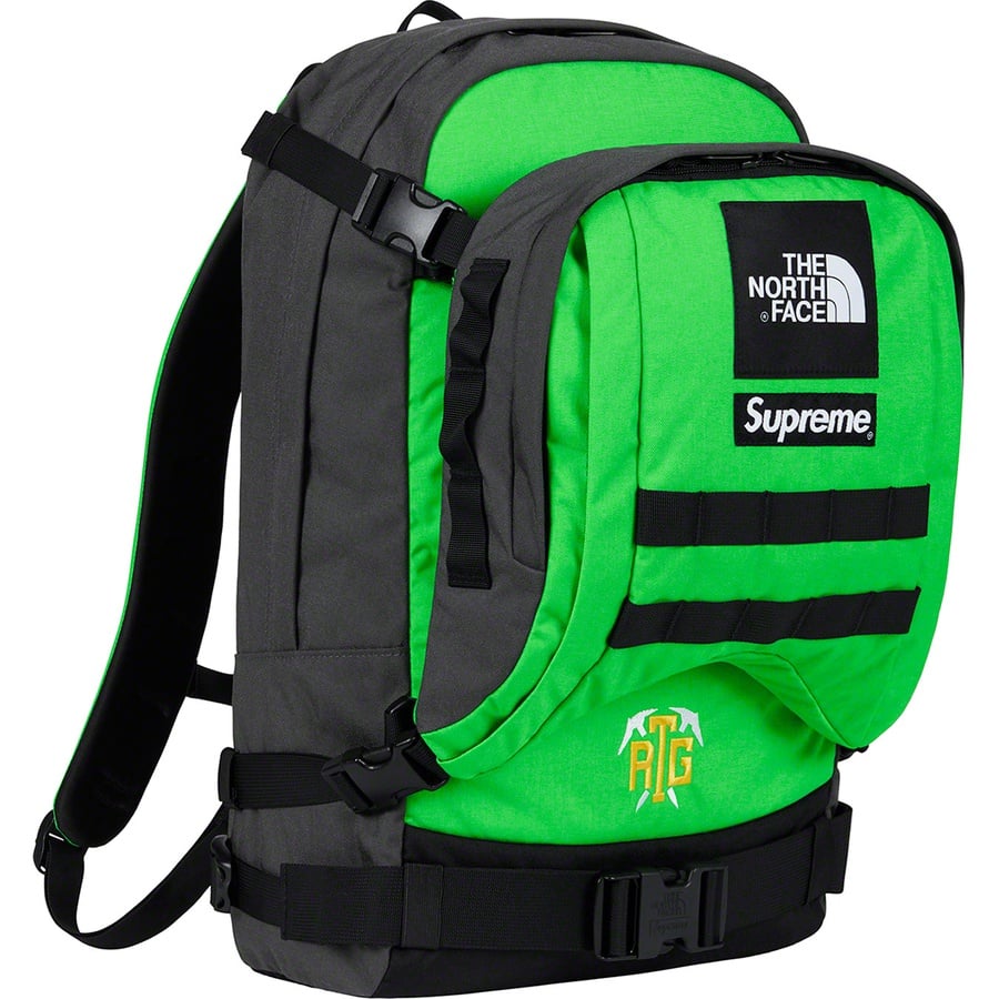 Details on Supreme The North Face RTG Backpack Bright Green from spring summer
                                                    2020 (Price is $168)