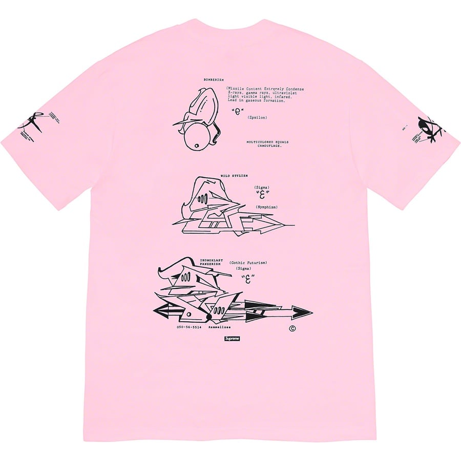 Details on Rammellzee Tag Tee Light Pink from spring summer 2020 (Price is $48)