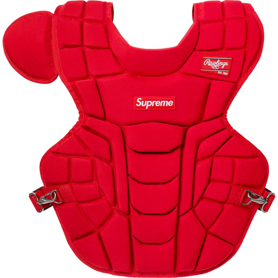 Details on Supreme Rawlings Catcher's Chest Protector Red from spring summer
                                                    2020 (Price is $198)