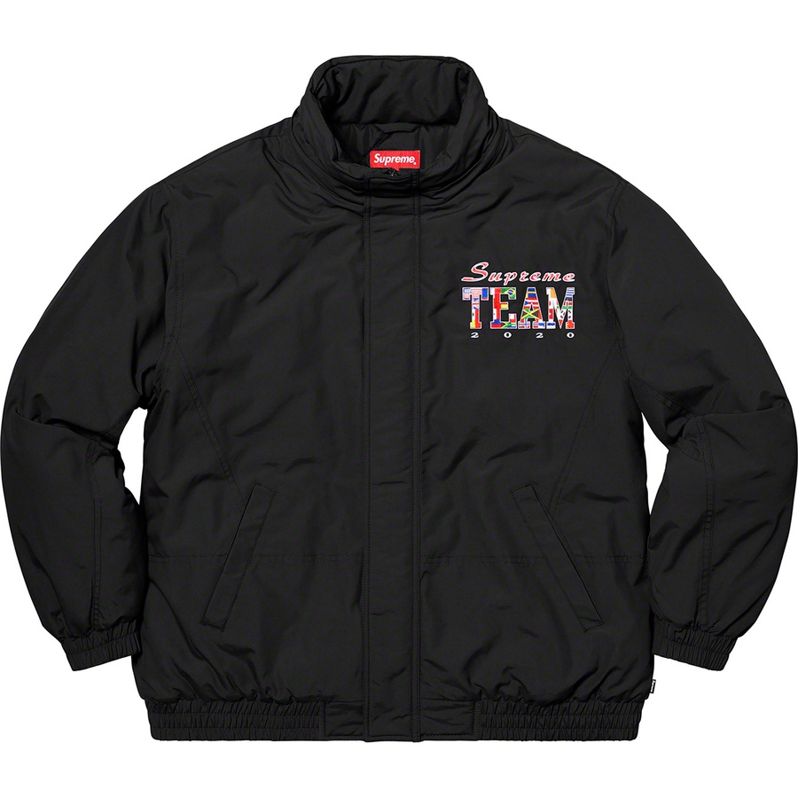 Details on Supreme Team Puffy Jacket Black from spring summer 2020 (Price is $248)
