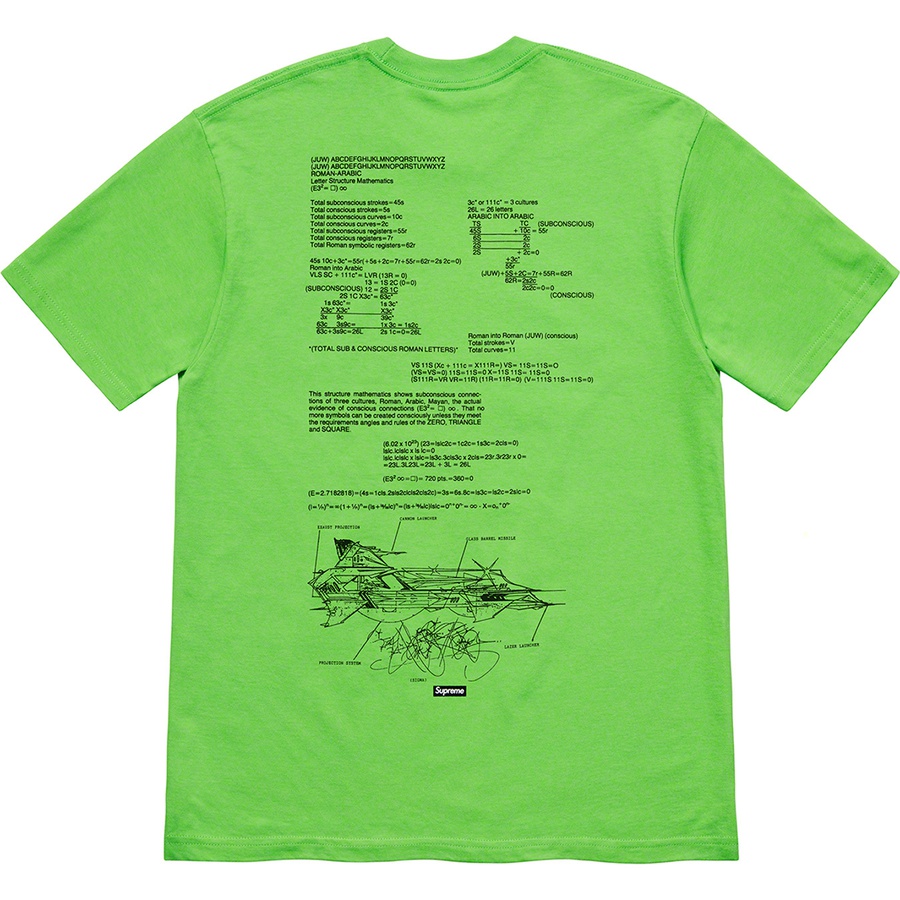 Details on Rammellzee Tee Green from spring summer 2020 (Price is $48)