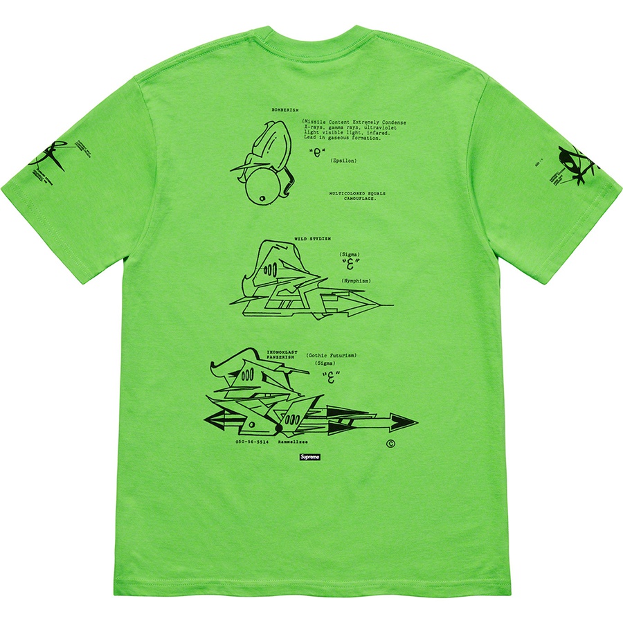 Details on Rammellzee Tag Tee Green from spring summer 2020 (Price is $48)